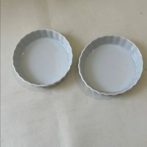 Cordon Bleu White Ceramic Tart Dessert Serving Baking Dishes 4 1/2 In Set Of 2